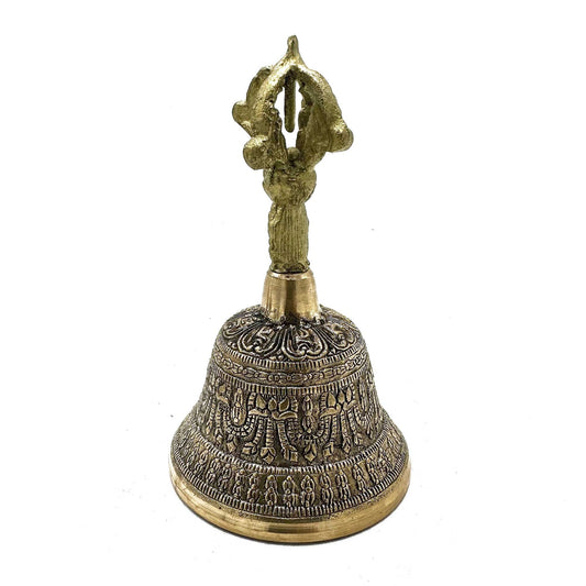 Handcrafted Brass Tibetan Tingsha Bell - Extra Large product packaging on clean background from Quintessential Holistic Health Ltd