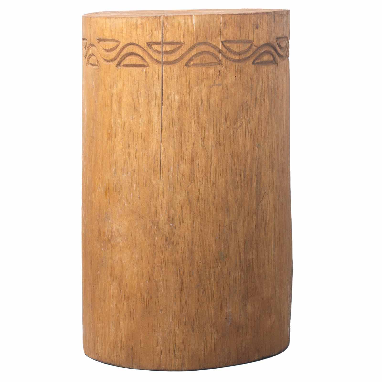 Handmade Albasia Wooden Tribal Table / Stool - Natural product packaging on clean background from Quintessential Holistic Health Ltd
