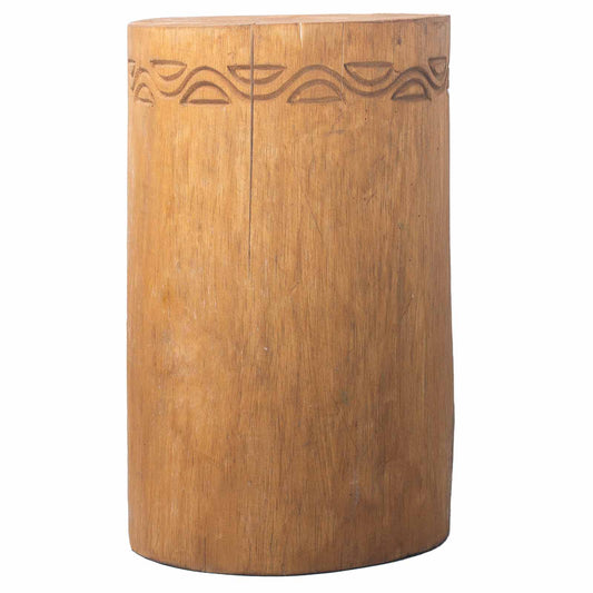 Handmade Albasia Wooden Tribal Table / Stool - Natural product packaging on clean background from Quintessential Holistic Health Ltd