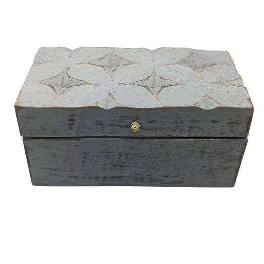 Vintage Deco Multi Purpose Box - Grey Star - main product image from Quintessential Holistic Health Ltd UK