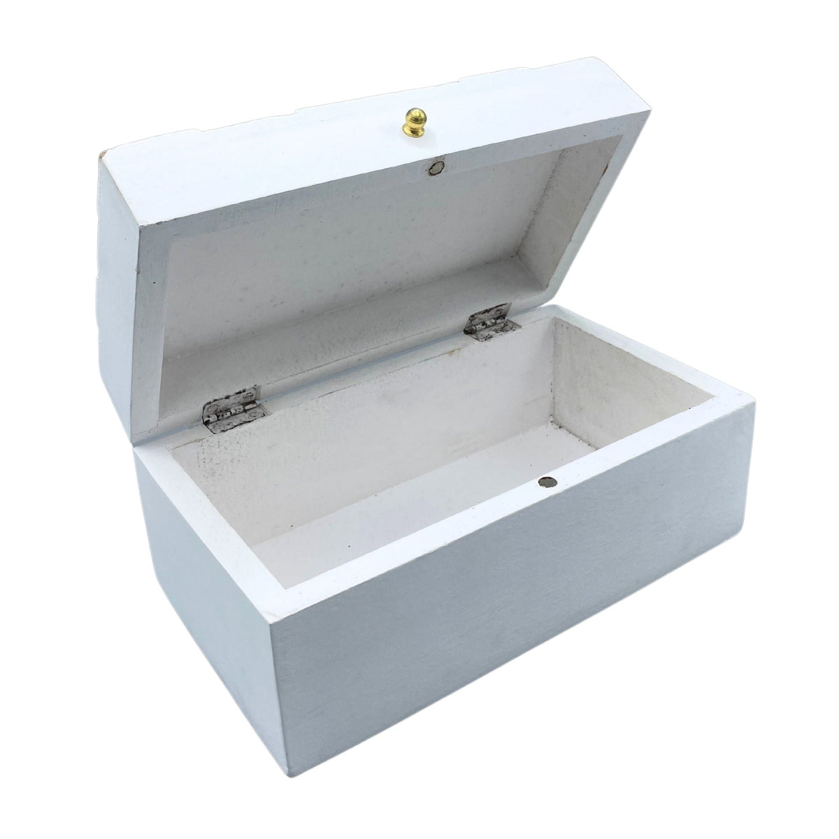 Vintage Deco Mango Wood Multi-Purpose Box - White Diamonds open with a raised geometric lid pattern and white interior by Quintessential Holistic Health Ltd