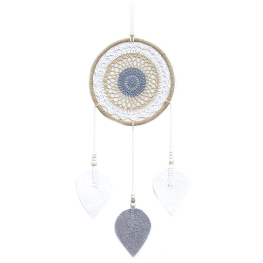 Eco-Friendly Hand Crafted Rattan and Cotton with Wooden Beaded Dreamcatcher - Large / Elemental Spirits / Brown product packaging on clean background from Quintessential Holistic Health Ltd