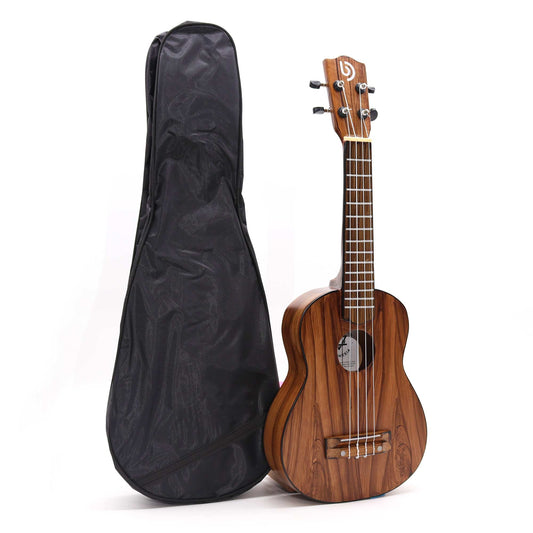 Artisan Handmade 4 String Rosewood Ukulele - Natural Classic product packaging on clean background from Quintessential Holistic Health Ltd