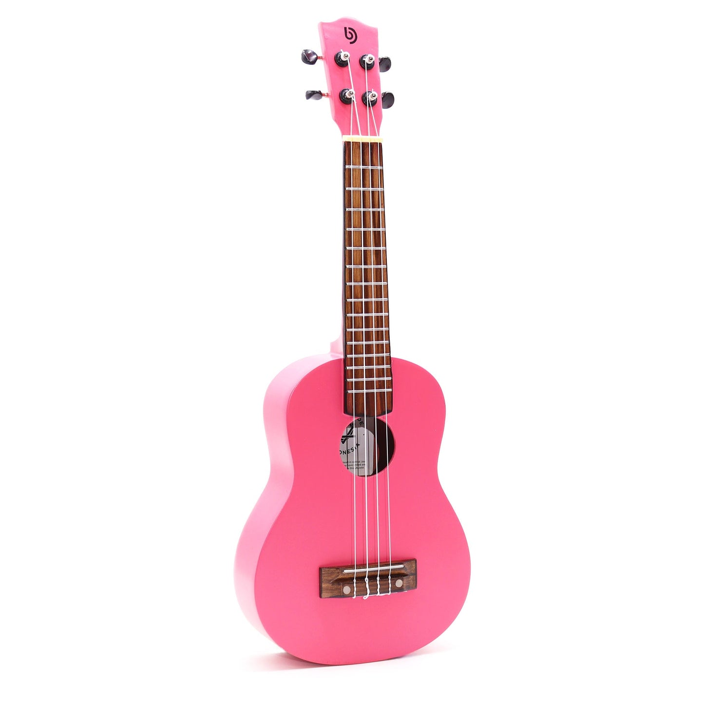 Artisan Handmade 4 String Rosewood Ukulele - Bright Pink product packaging on clean background from Quintessential Holistic Health Ltd