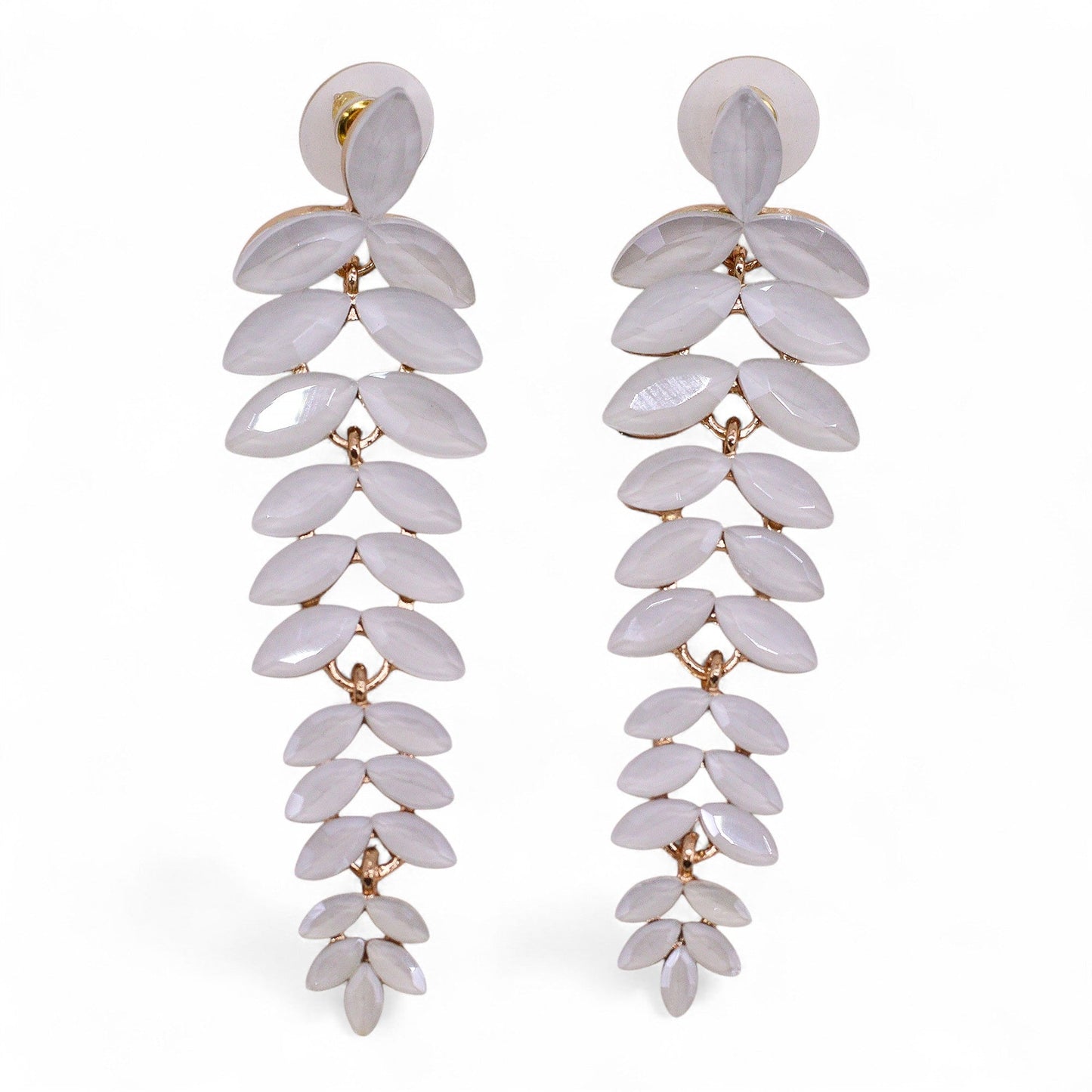 Mystical Nymph Aurora Vintage Glass Earrings - Pearl / Long Drop product packaging on clean background from Quintessential Holistic Health Ltd