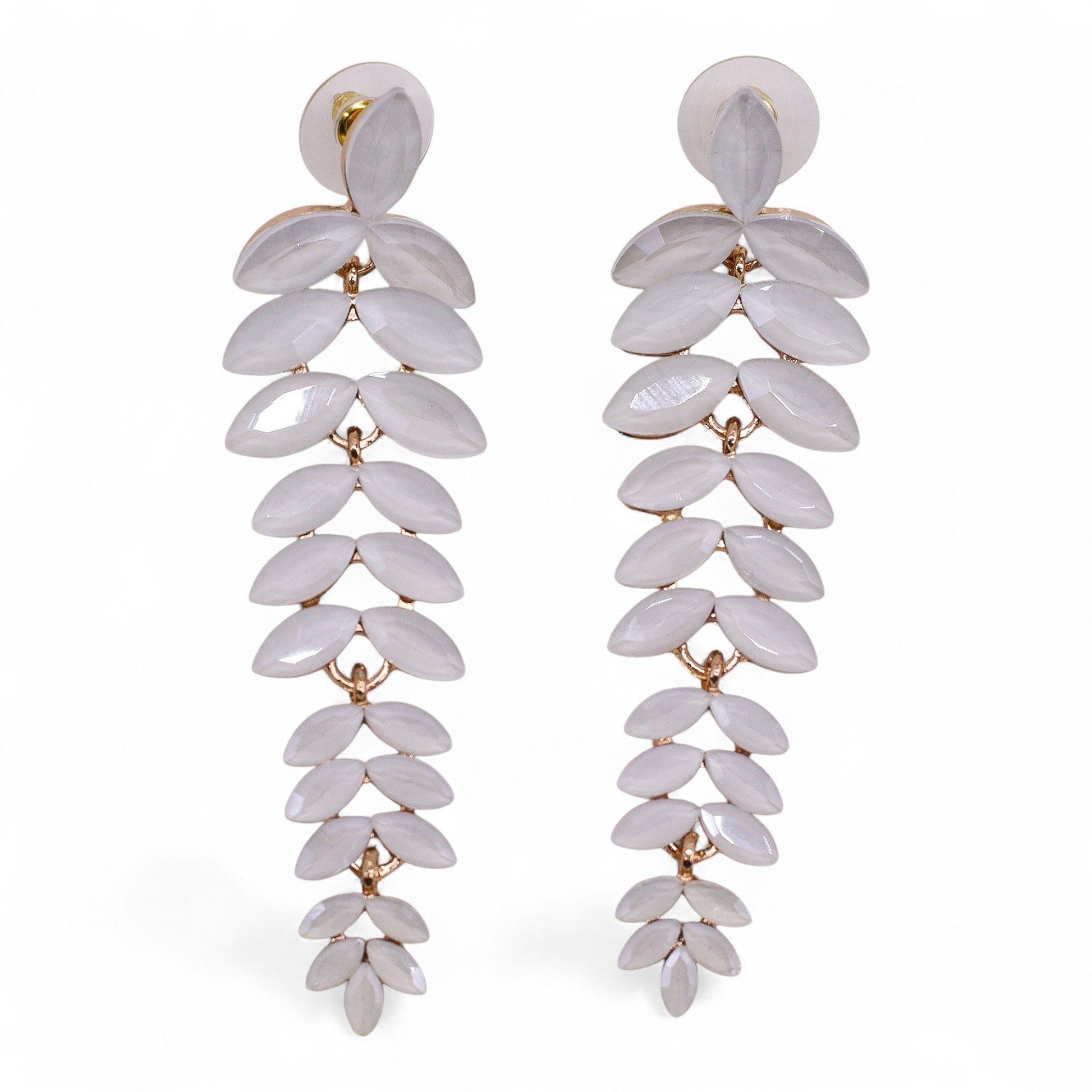 Mystical Nymph Aurora Vintage Glass Earrings - Pearl / Long Drop product packaging on clean background from Quintessential Holistic Health Ltd