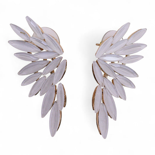 Mystical Nymph Aurora Vintage Glass Earrings - Pearl / Angel Wings product packaging on clean background from Quintessential Holistic Health Ltd