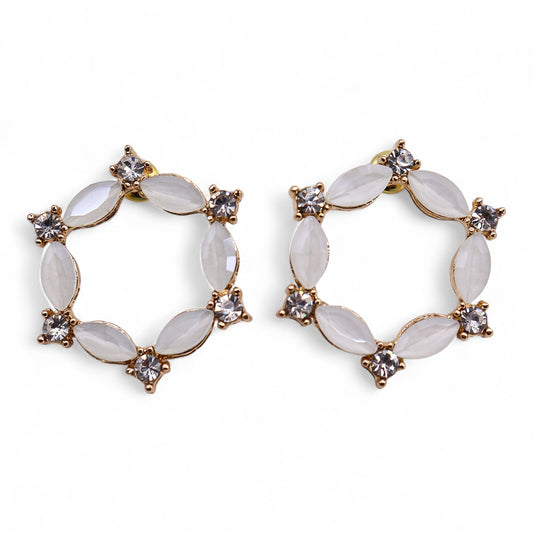 Mystical Nymph Aurora Vintage Glass Earrings - Pearl / Loop product packaging on clean background from Quintessential Holistic Health Ltd