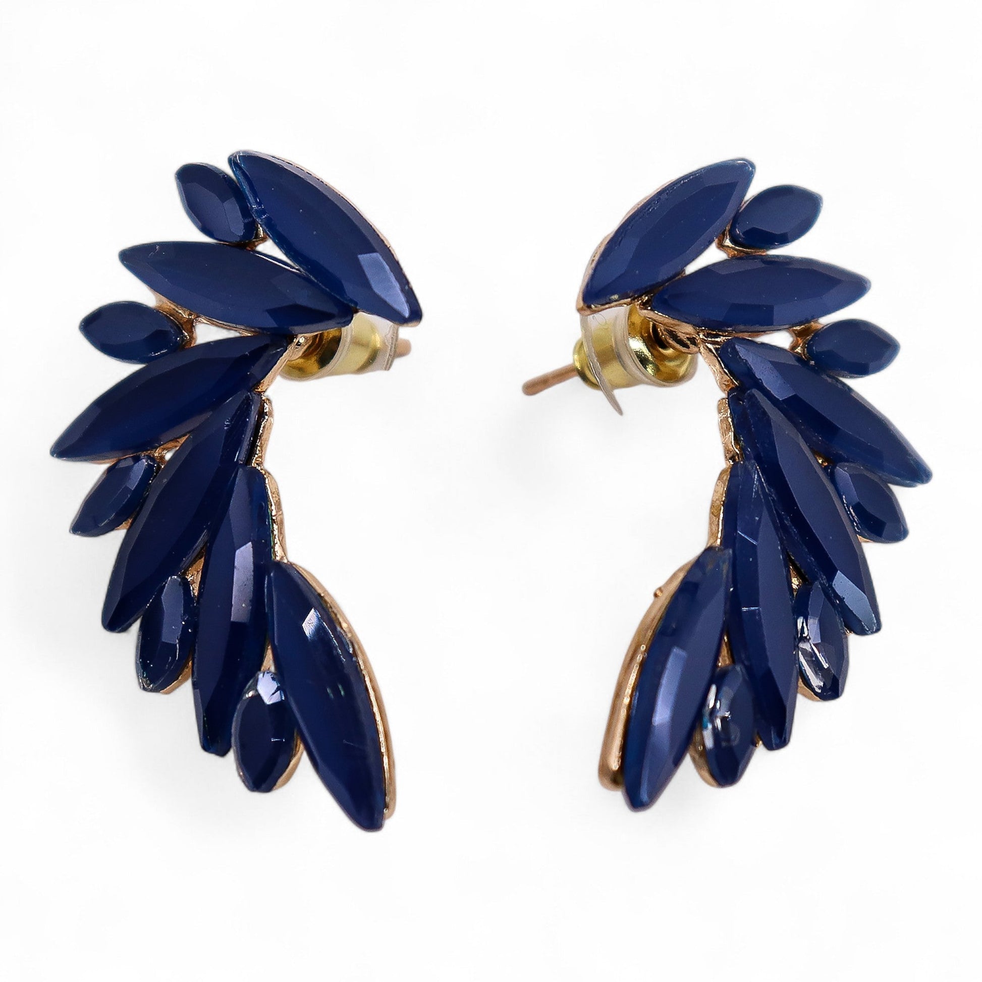 Mystical Nymph Aurora Vintage Glass Earrings - Royal Blue / Angel Wings product packaging on clean background from Quintessential Holistic Health Ltd