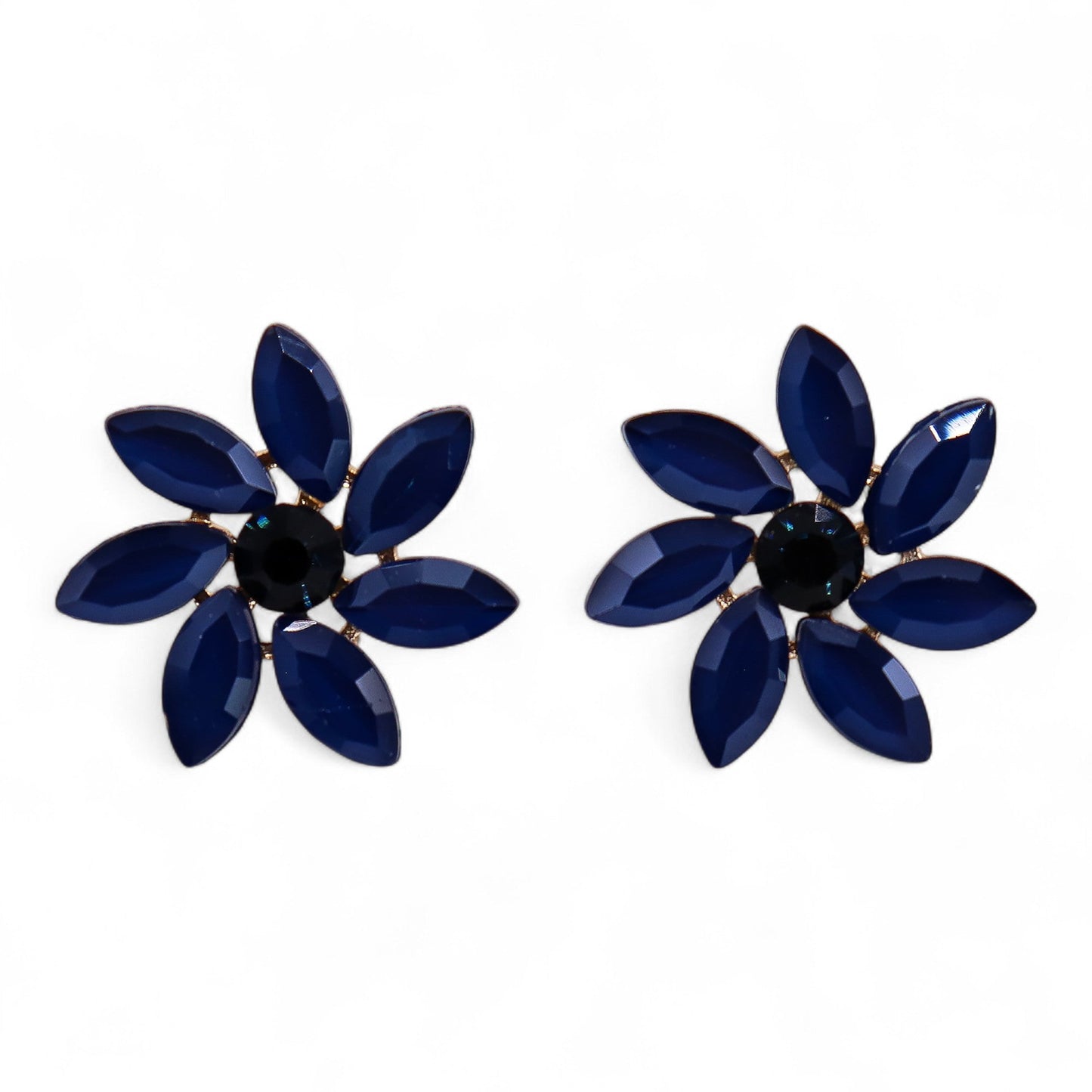 Mystical Nymph Aurora Vintage Glass Earrings - Royal Blue / Flowers product packaging on clean background from Quintessential Holistic Health Ltd