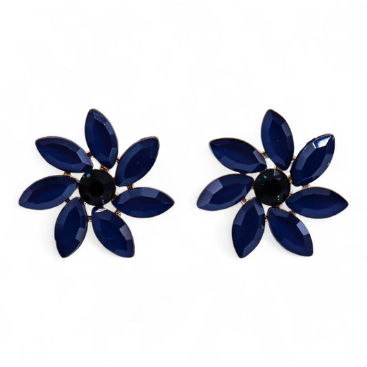 Mystical Nymph Aurora Vintage Glass Earrings - Royal Blue / Flowers product packaging on clean background from Quintessential Holistic Health Ltd