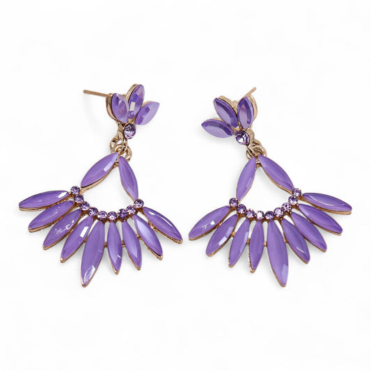 Mystical Nymph Aurora Vintage Glass Earrings - Lavender / Long Drop product packaging on clean background from Quintessential Holistic Health Ltd