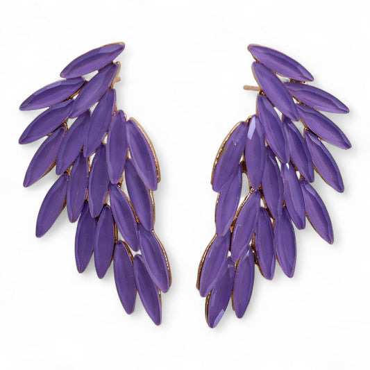 Mystical Nymph Aurora Vintage Glass Earrings - Lavender / Angel Wings product packaging on clean background from Quintessential Holistic Health Ltd