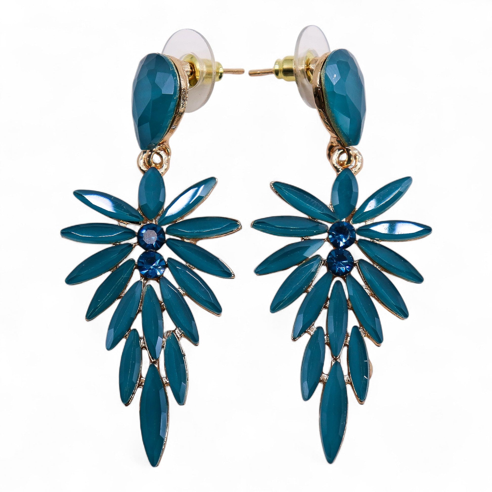 Mystical Nymph Aurora Vintage Glass Earrings - Teal Green / Long Drop product packaging on clean background from Quintessential Holistic Health Ltd