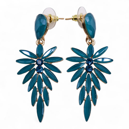 Mystical Nymph Aurora Vintage Glass Earrings - Teal Green / Long Drop product packaging on clean background from Quintessential Holistic Health Ltd