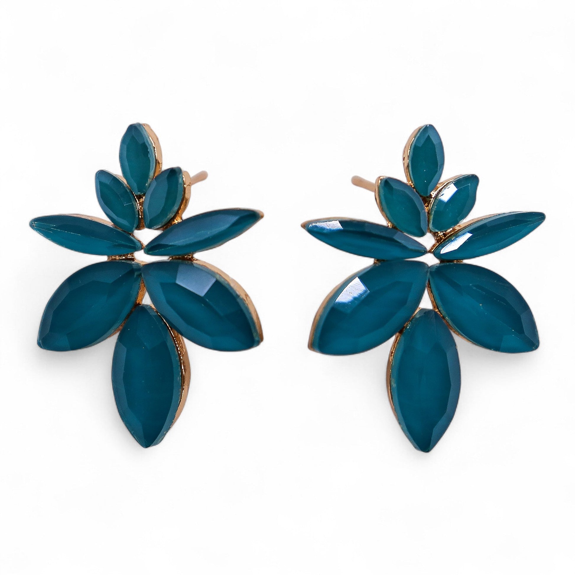 Mystical Nymph Aurora Vintage Glass Earrings - Teal Green / Flowers product packaging on clean background from Quintessential Holistic Health Ltd
