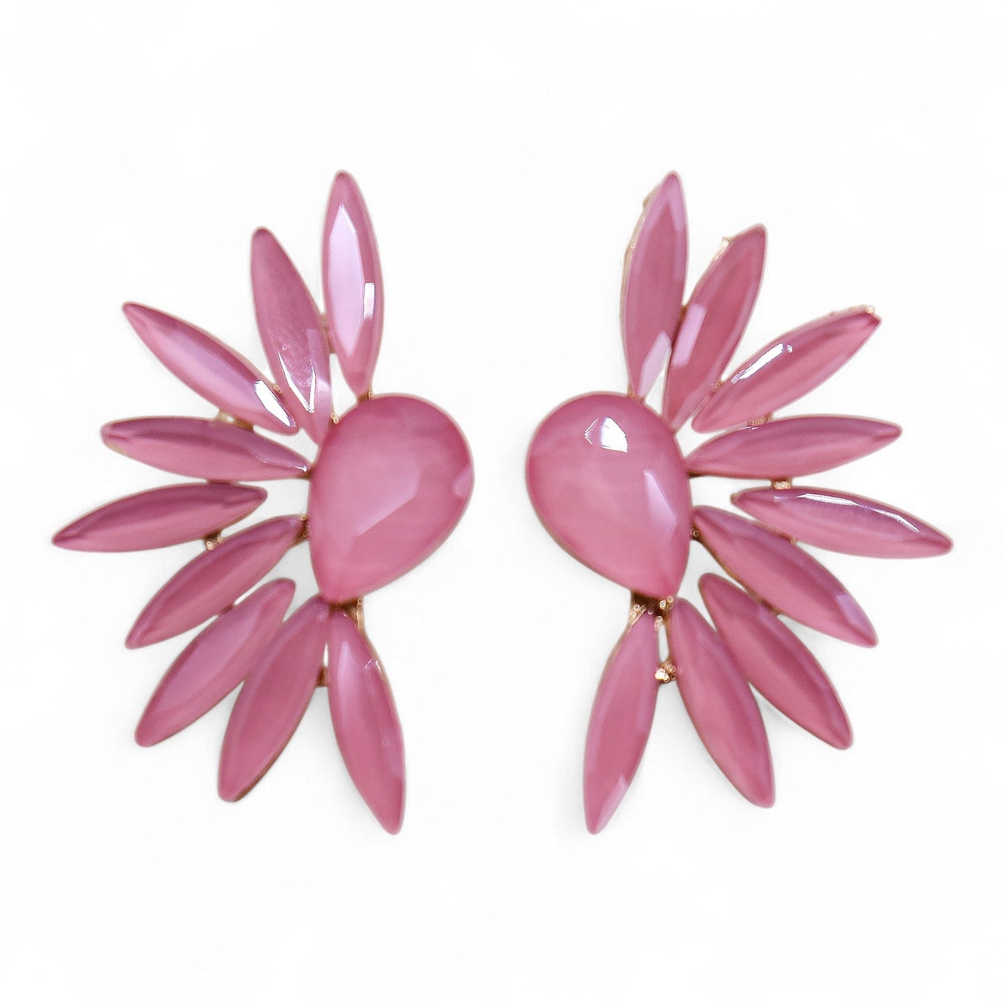 Mystical Nymph Aurora Vintage Glass Earrings - Soft Pink / Angel Wings product packaging on clean background from Quintessential Holistic Health Ltd