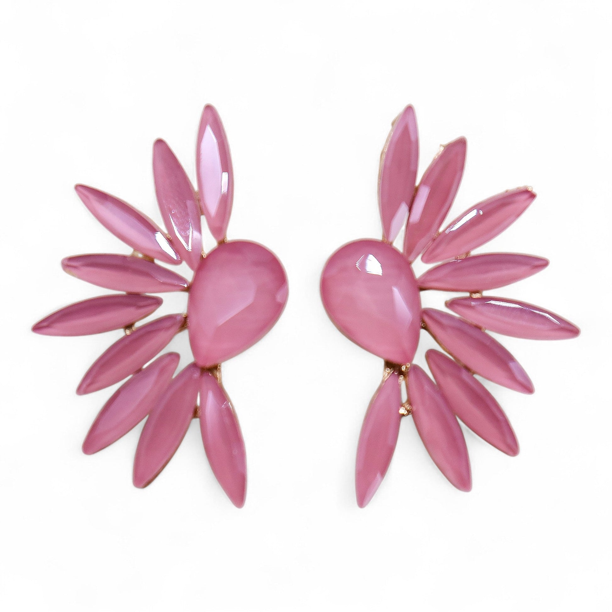 Mystical Nymph Aurora Vintage Glass Earrings - Soft Pink / Angel Wings product packaging on clean background from Quintessential Holistic Health Ltd