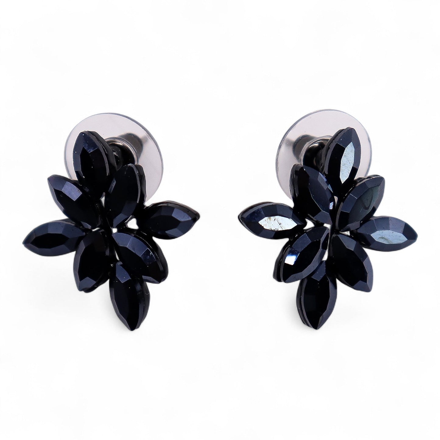 Mystical Nymph Aurora Vintage Glass Earrings - Jet Black / Flowers product packaging on clean background from Quintessential Holistic Health Ltd