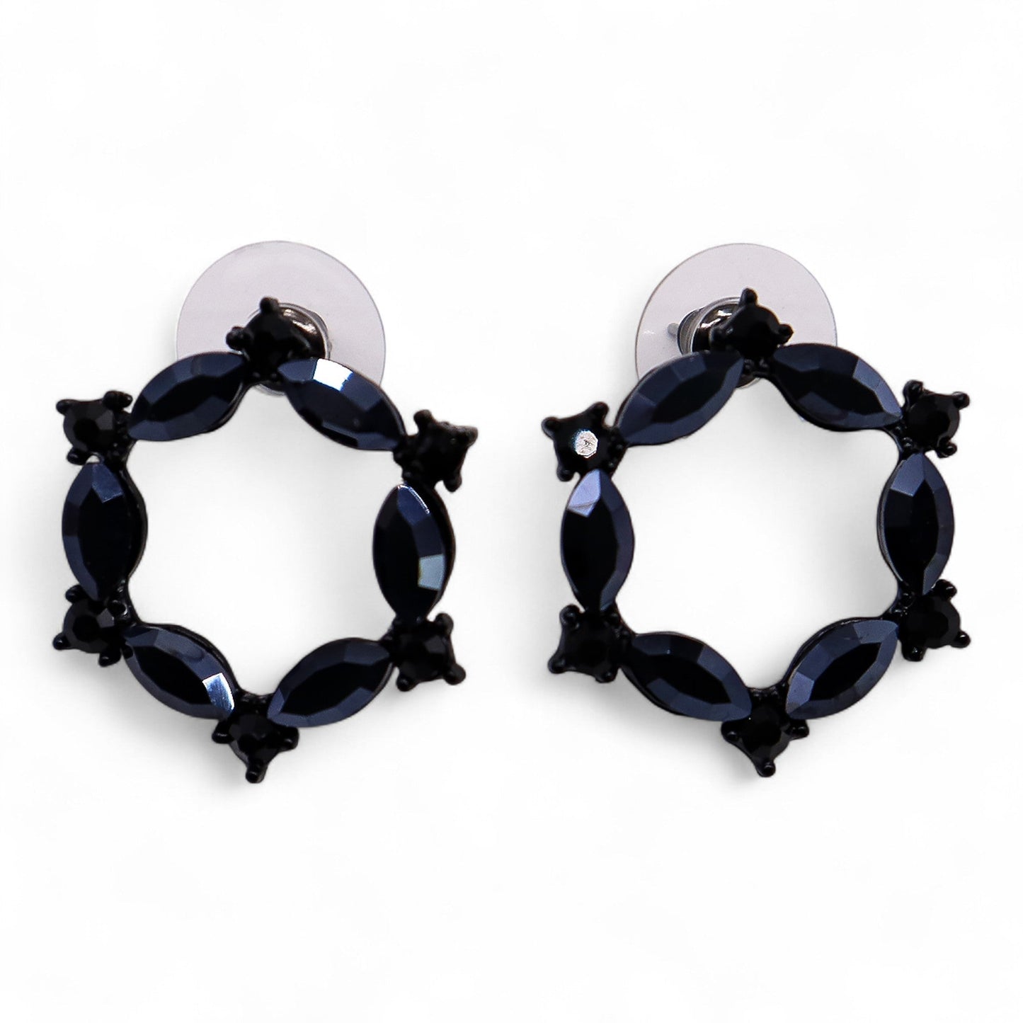 Mystical Nymph Aurora Vintage Glass Earrings - Jet Black / Loop product packaging on clean background from Quintessential Holistic Health Ltd