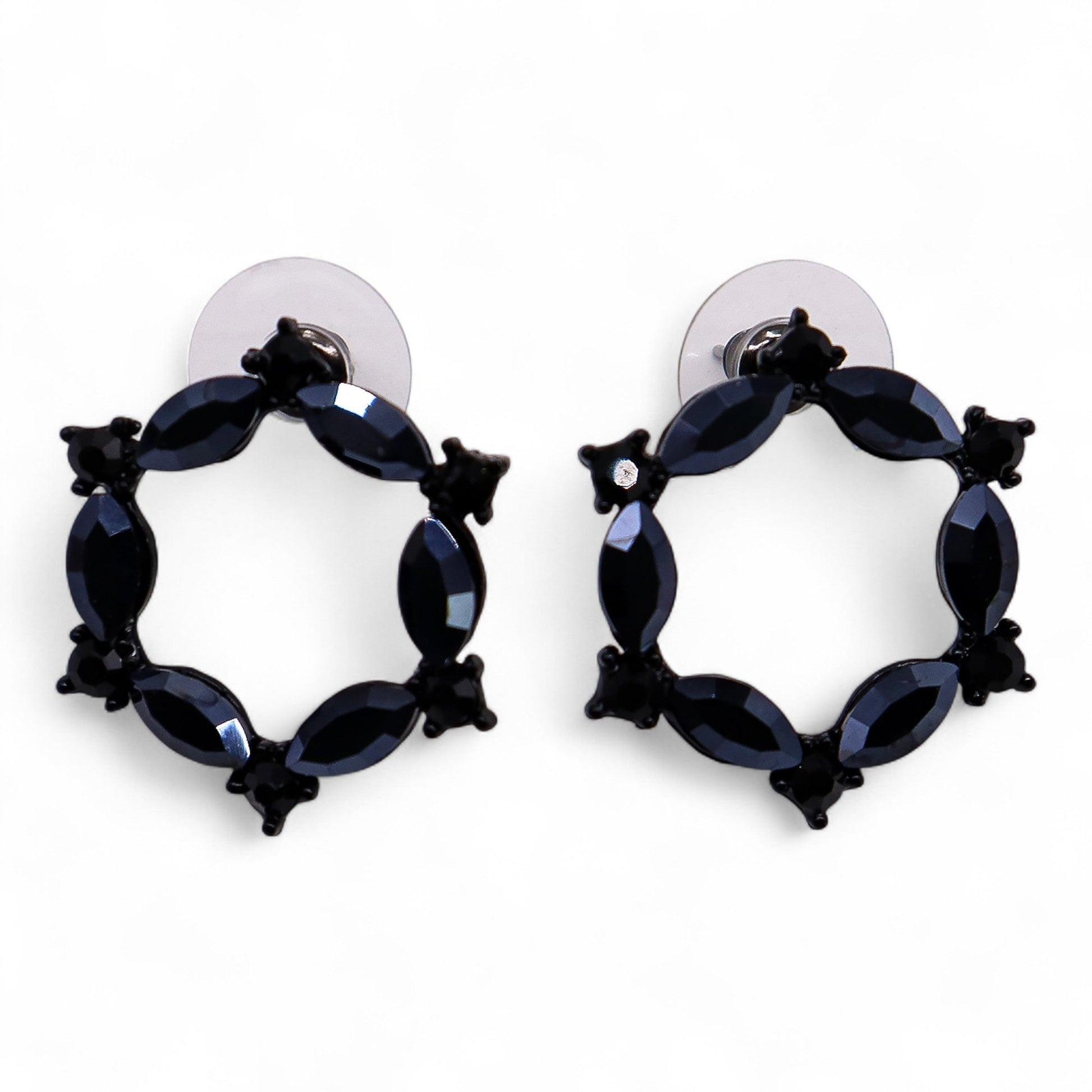 Mystical Nymph Aurora Vintage Glass Earrings - Jet Black / Loop product packaging on clean background from Quintessential Holistic Health Ltd