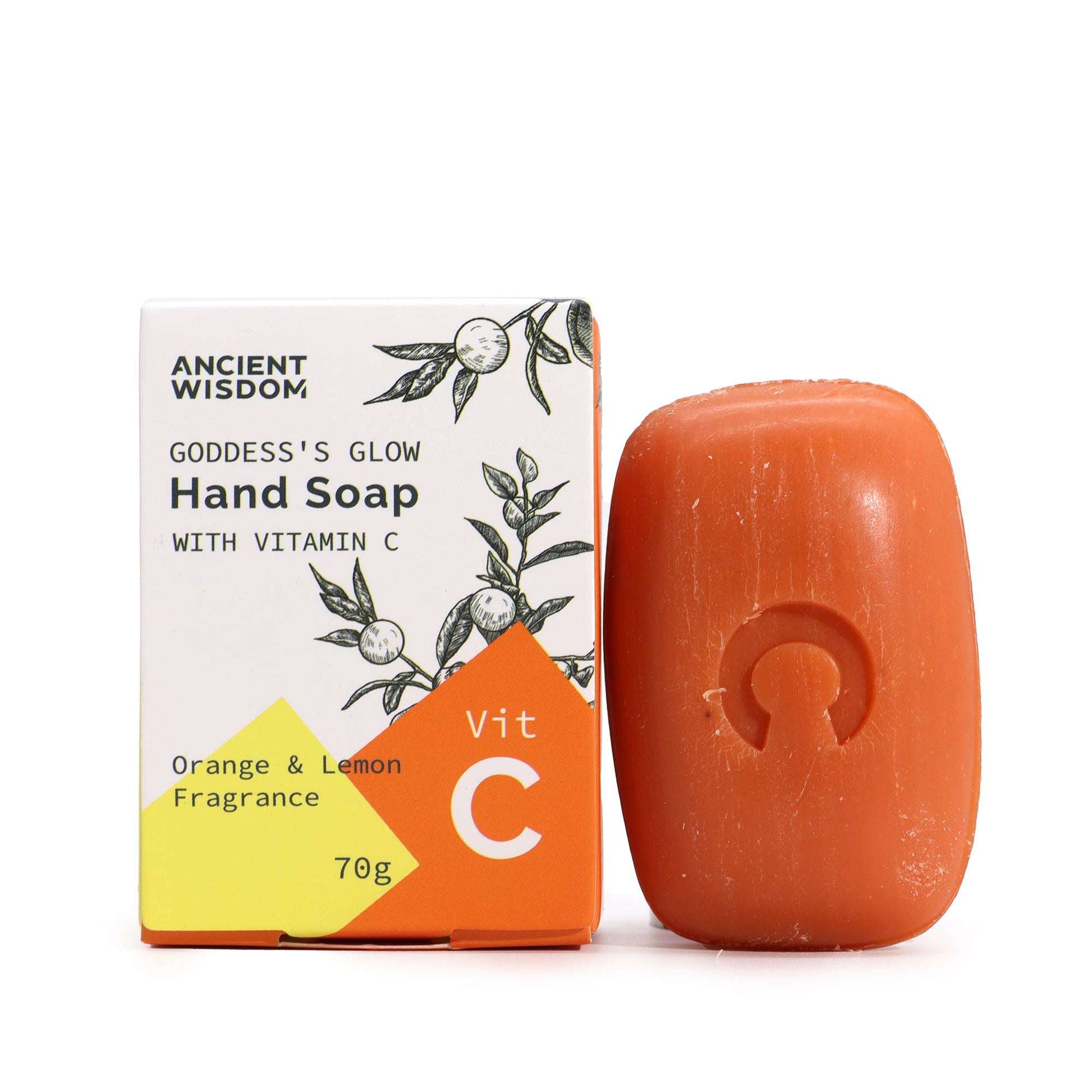 Vitamin C Skincare - Brightening Hand Soap with Essential Oils product packaging on clean background from Quintessential Holistic Health Ltd