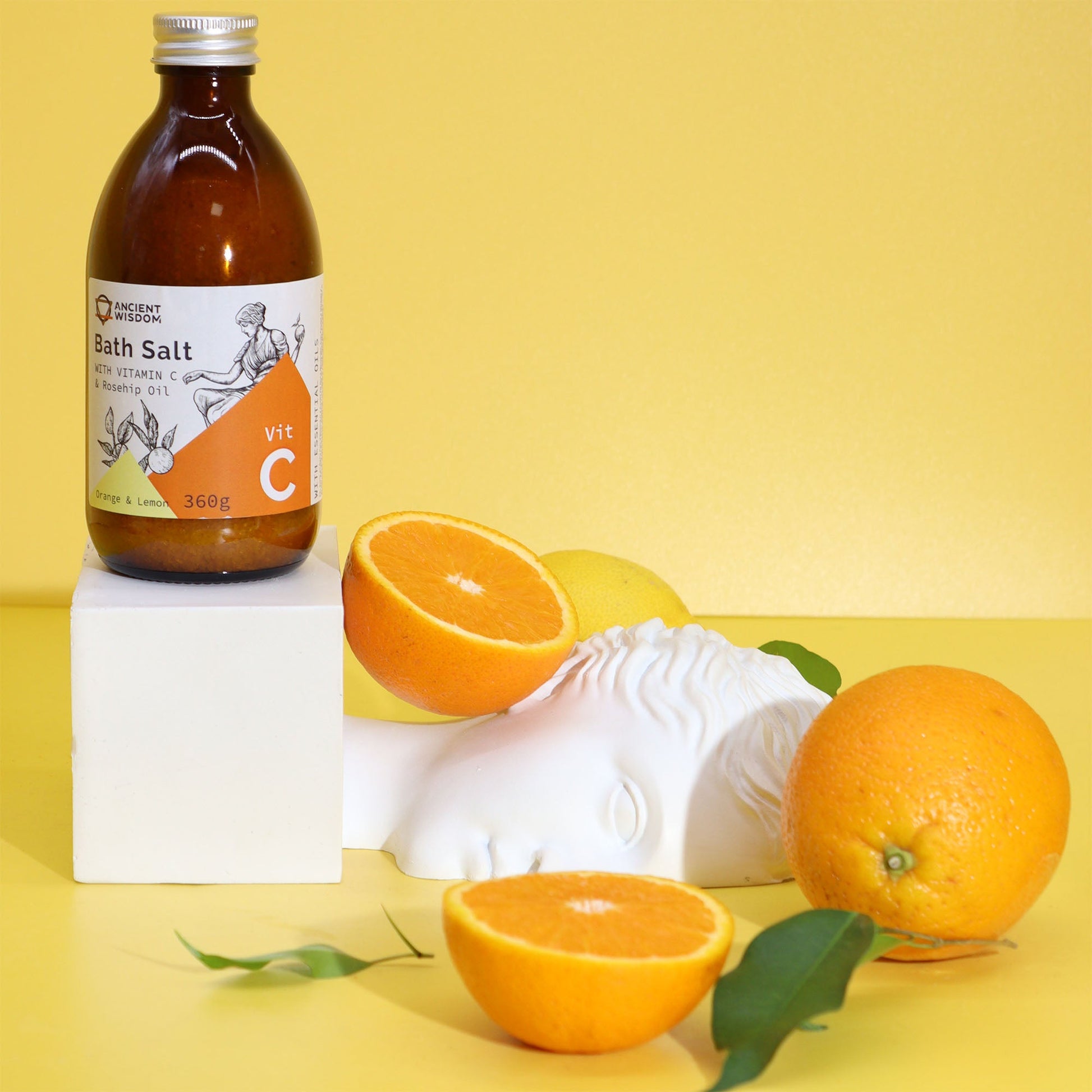 Vitamin C Skincare - Bath Salt / Feel Like an Ancient Goddess product packaging on clean background from Quintessential Holistic Health Ltd