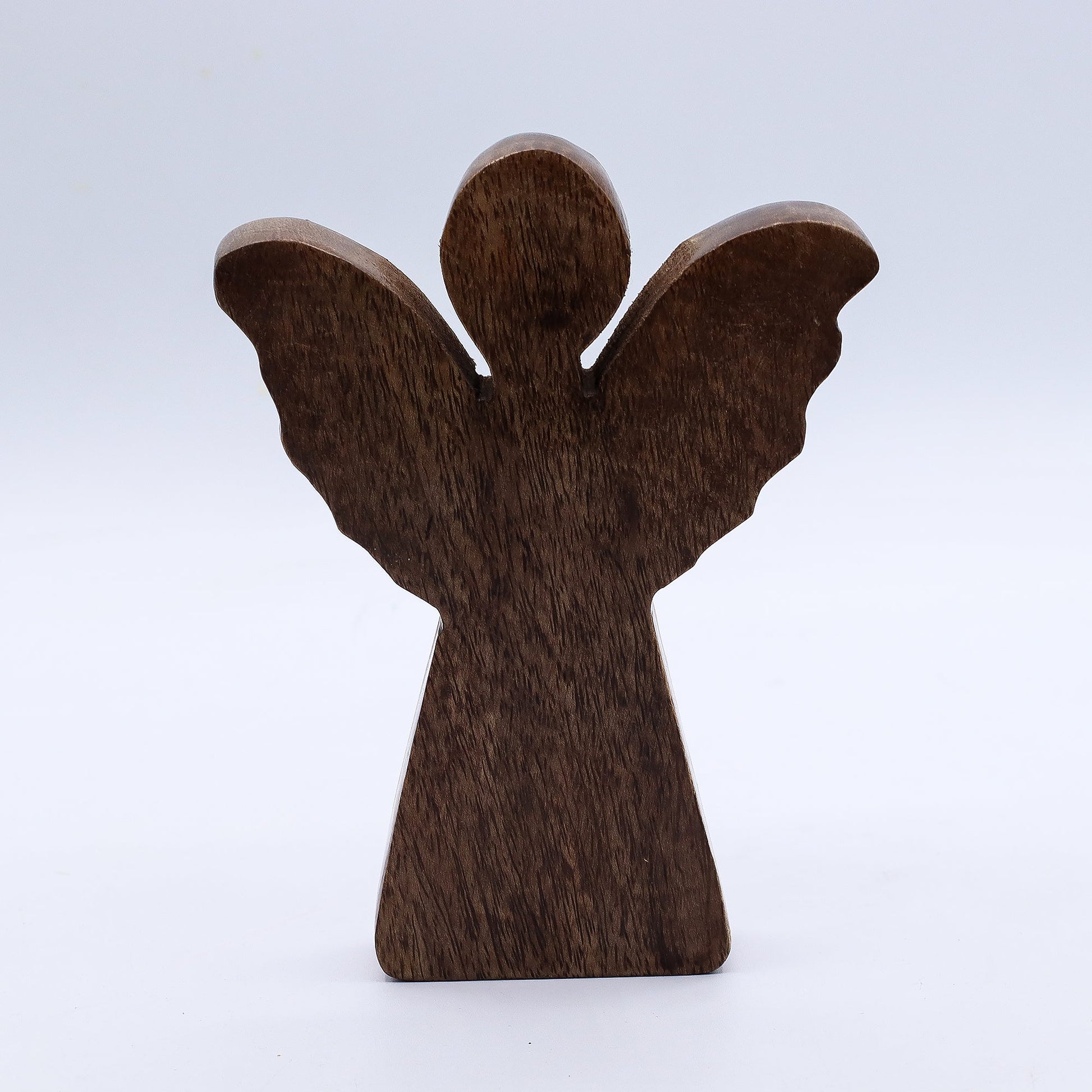 Hand Carved Mango Wooden Angel - Medium / Gold Decor product packaging on clean background from Quintessential Holistic Health Ltd