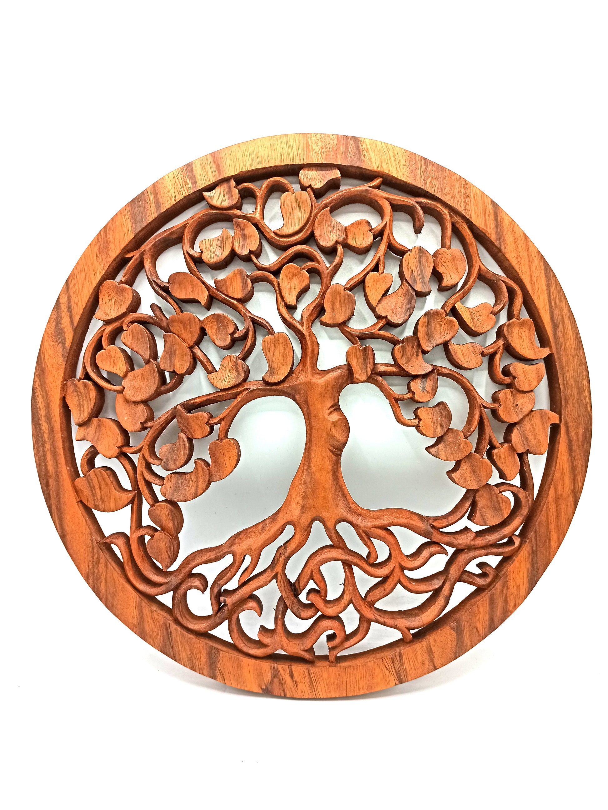 Tree of Life / Love - Handmade Decorative Suar Wooden Plaque - 40cm product packaging on clean background from Quintessential Holistic Health Ltd