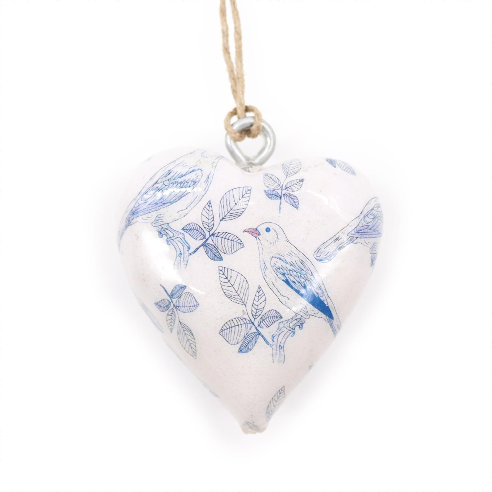 Handmade Wooden Decorative Hanging Heart - Large / Bird and Floral product packaging on clean background from Quintessential Holistic Health Ltd