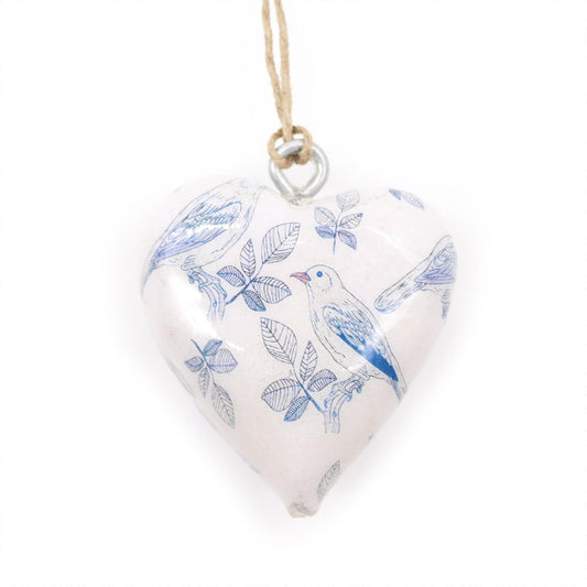 Handmade Wooden Decorative Hanging Heart - Large / Bird and Floral product packaging on clean background from Quintessential Holistic Health Ltd