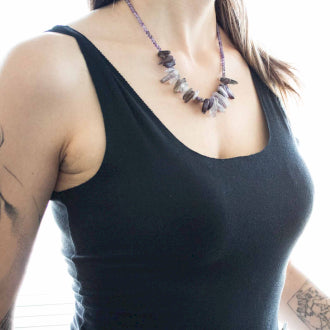 Long Stone Unisex Gem Necklace