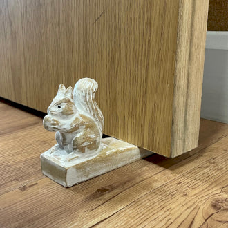Hand-Carved Eco-Friendly Wooden Animal Doorstop