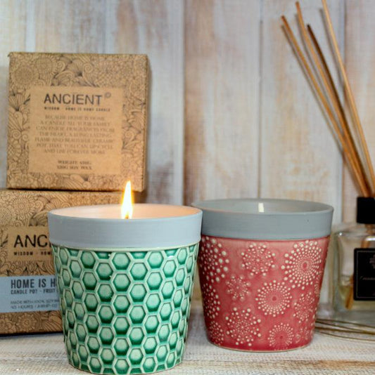Eco-Friendly Scented Soy Candle in a Re-Usable Ceramic Pot