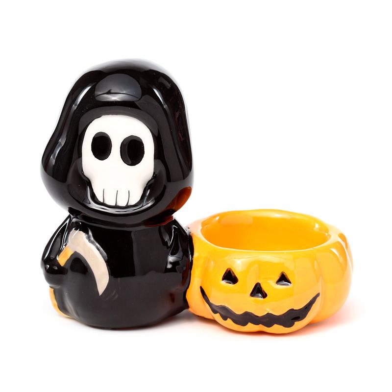 Ceramic Skull Boy Tea Light Candle Holder product packaging on clean background from Quintessential Holistic Health Ltd