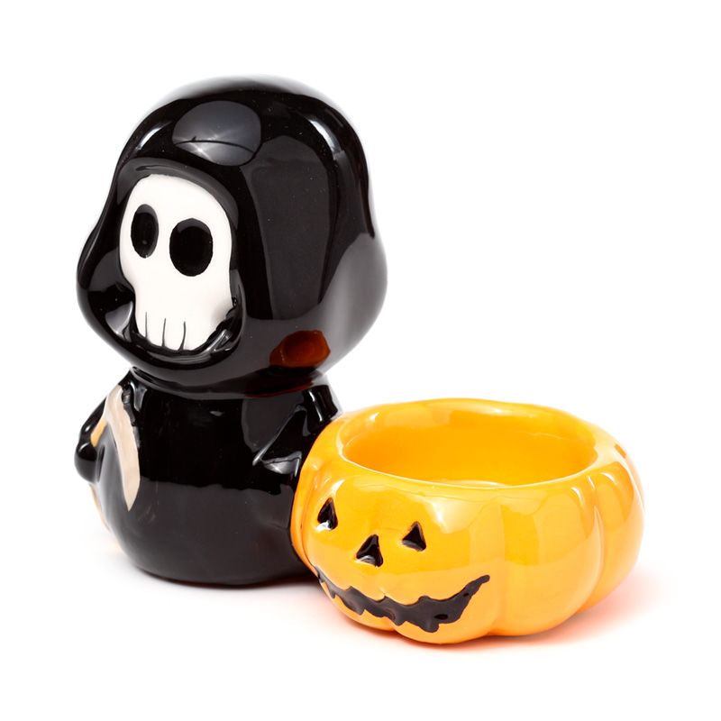 Ceramic Skull Boy Tea Light Candle Holder product packaging on clean background from Quintessential Holistic Health Ltd