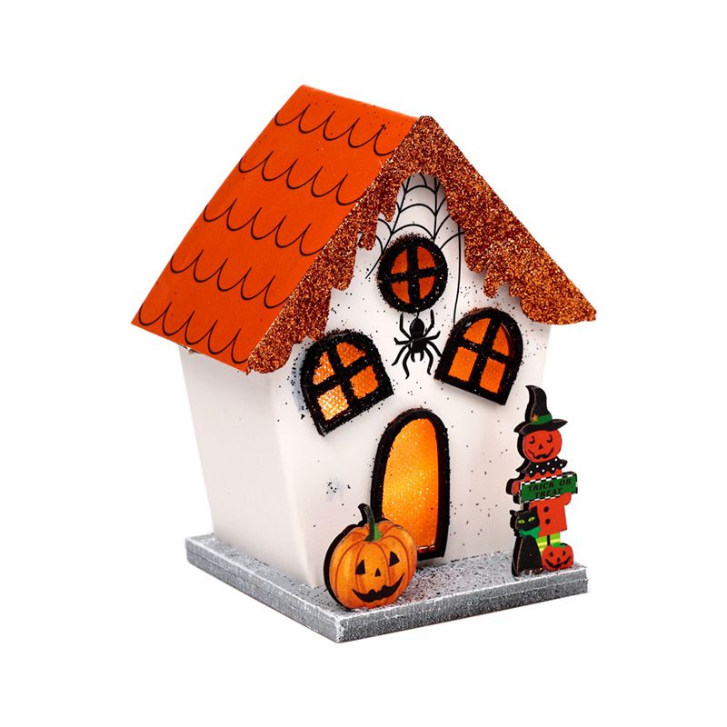 LED Halloween House - Spooky Spider and Pumpkin / Orange Roof product packaging on clean background from Quintessential Holistic Health Ltd