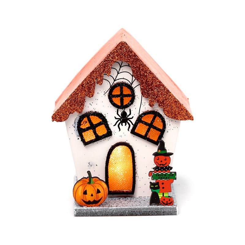 LED Halloween House - Spooky Spider and Pumpkin / Orange Roof product packaging on clean background from Quintessential Holistic Health Ltd