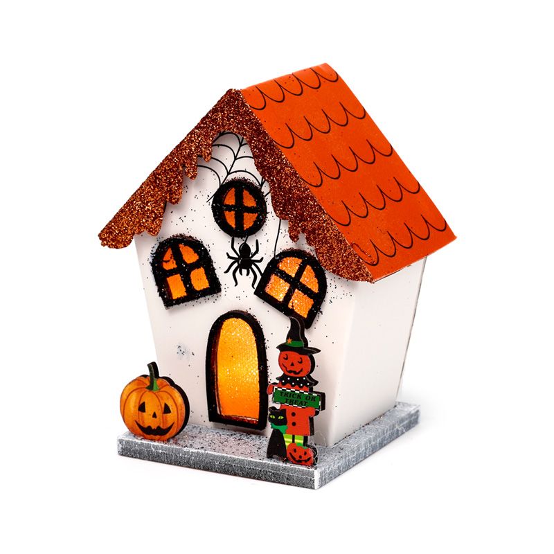 LED Halloween House - Spooky Spider and Pumpkin / Orange Roof product packaging on clean background from Quintessential Holistic Health Ltd