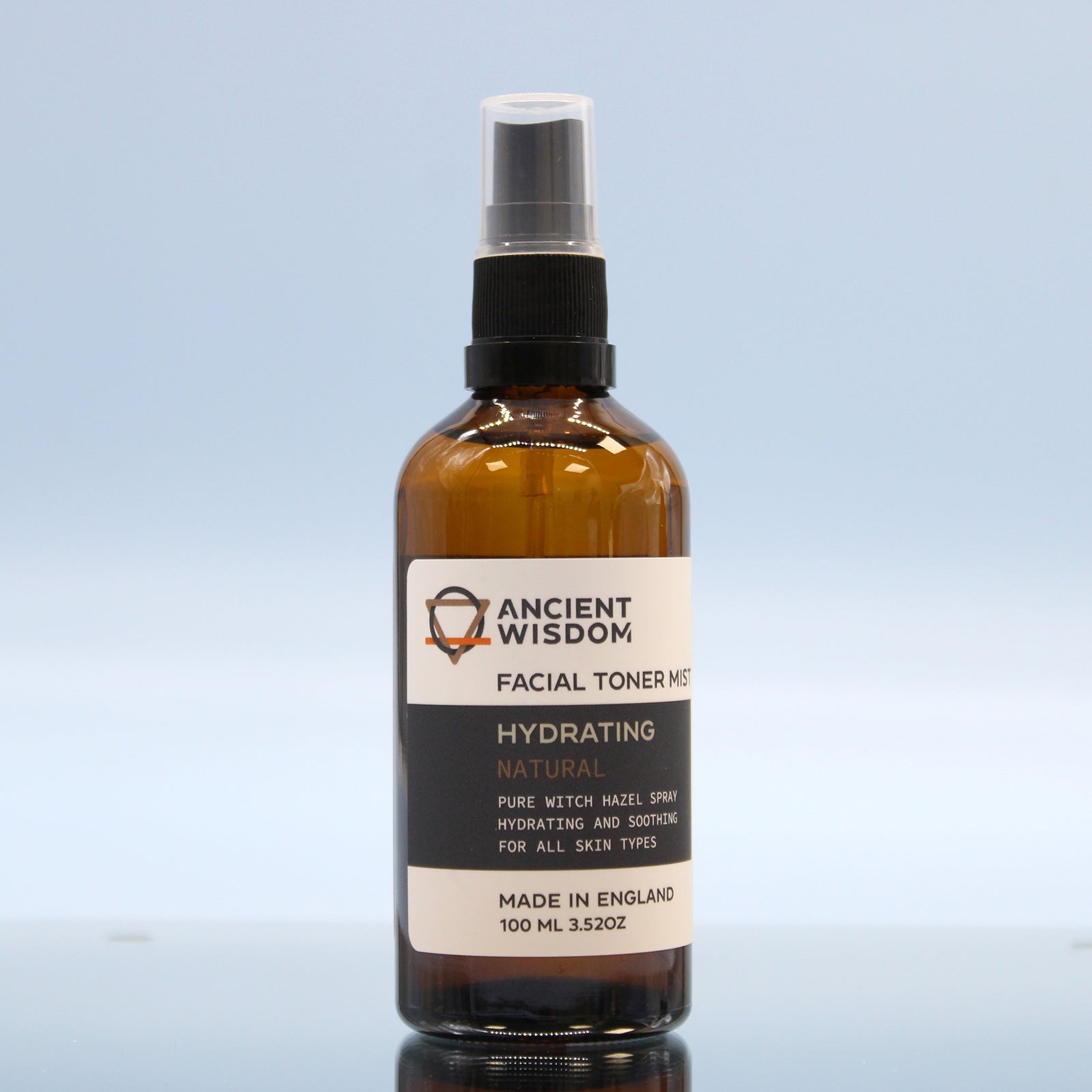 100ml Vegan-Friendly Witch Hazel Facial Toner Mist - Pure / Natural product packaging on clean background from Quintessential Holistic Health Ltd