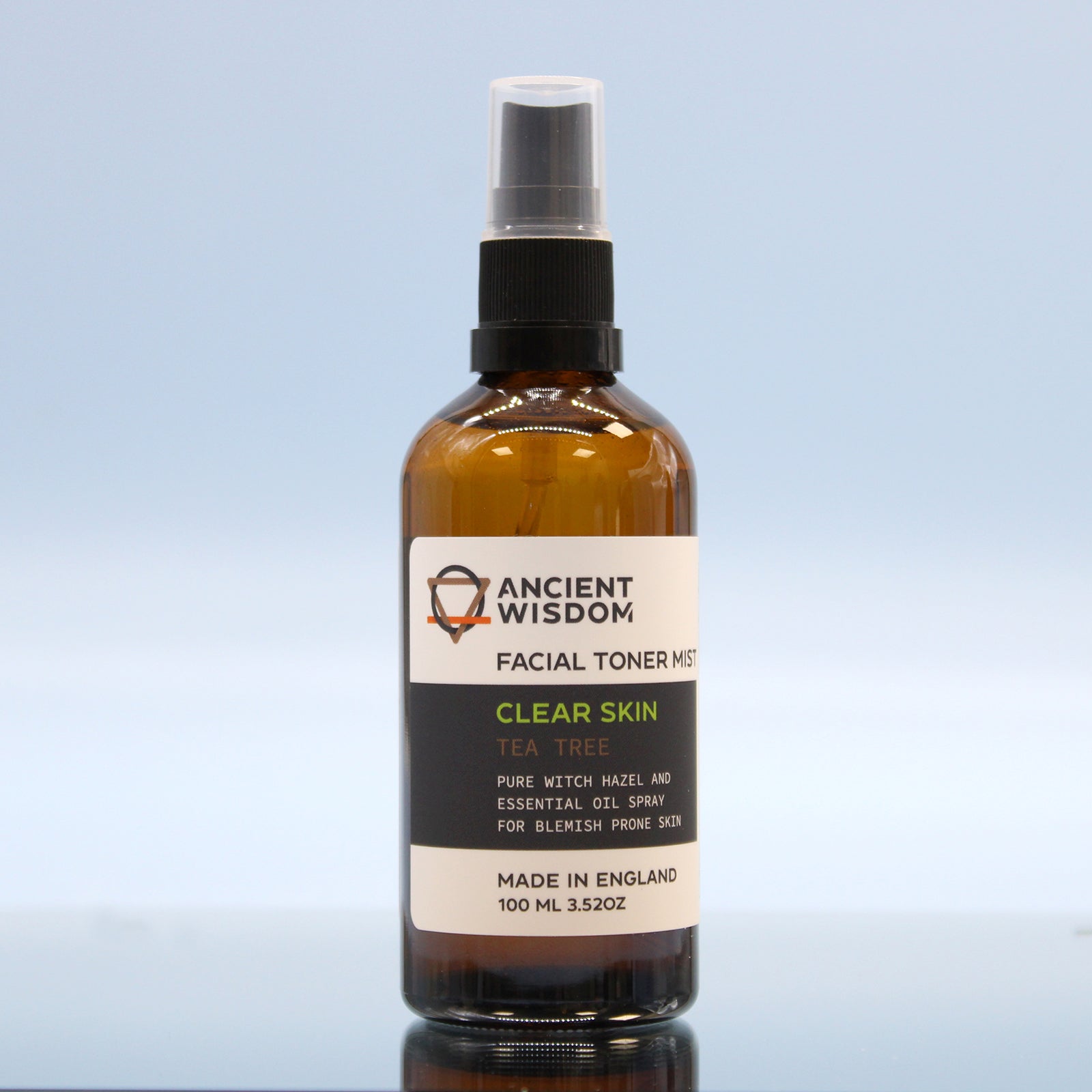 100ml Vegan-Friendly Witch Hazel Facial Toner Mist - Tea Tree product packaging on clean background from Quintessential Holistic Health Ltd