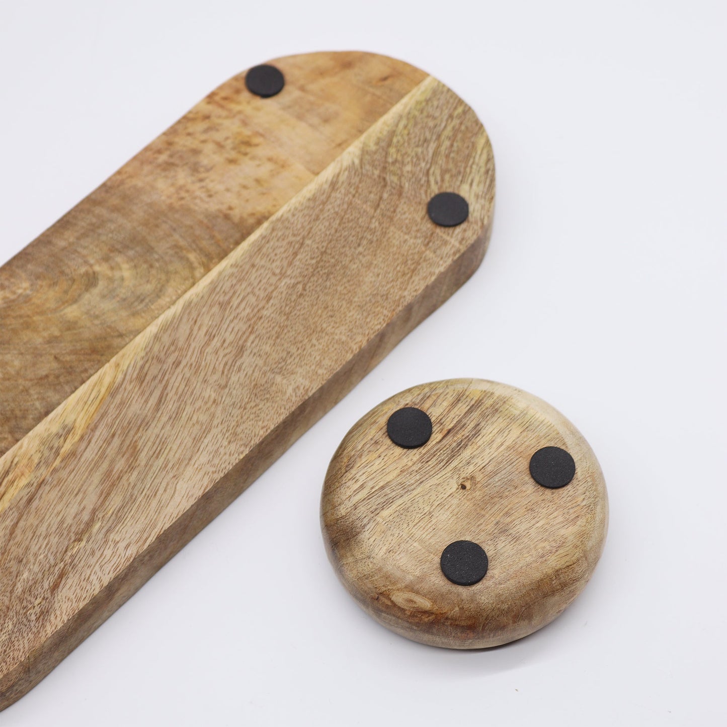 Mango Wood Tray and Bowl Set - Floral Pink product packaging on clean background from Quintessential Holistic Health Ltd