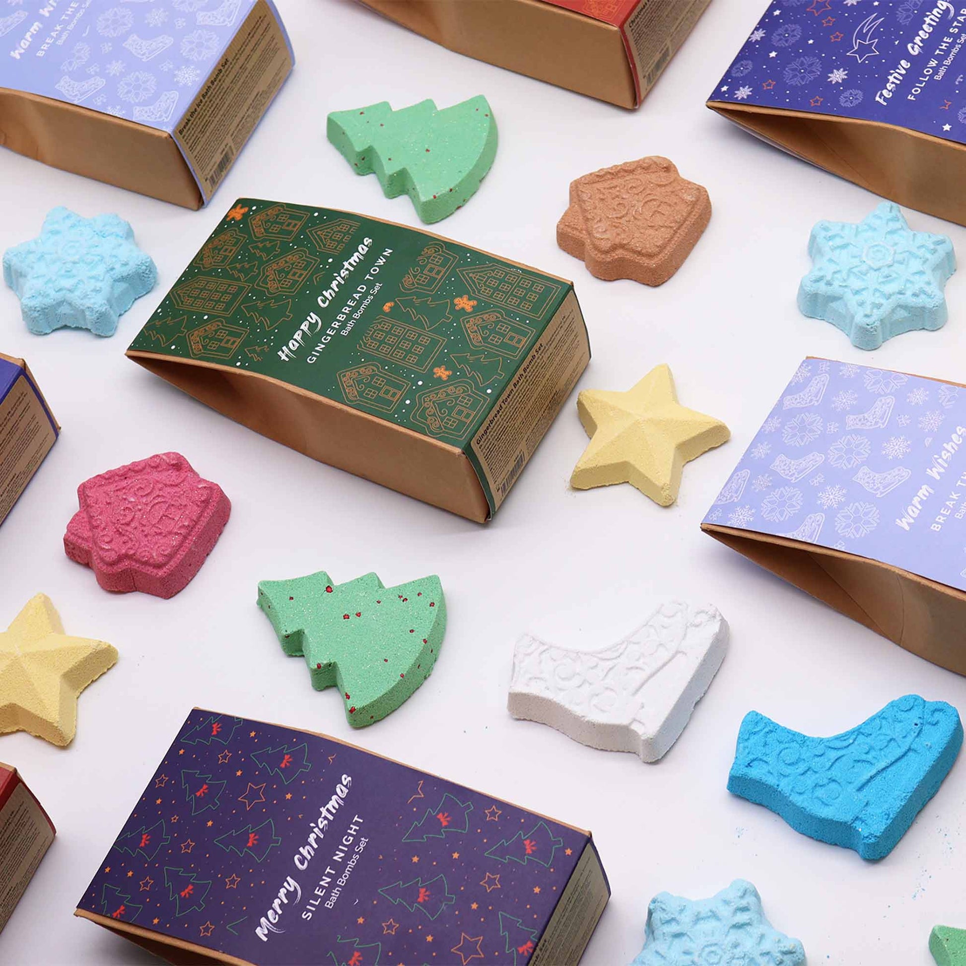 Christmas Bath Bomb Gift Pack - Silent Night product packaging on clean background from Quintessential Holistic Health Ltd
