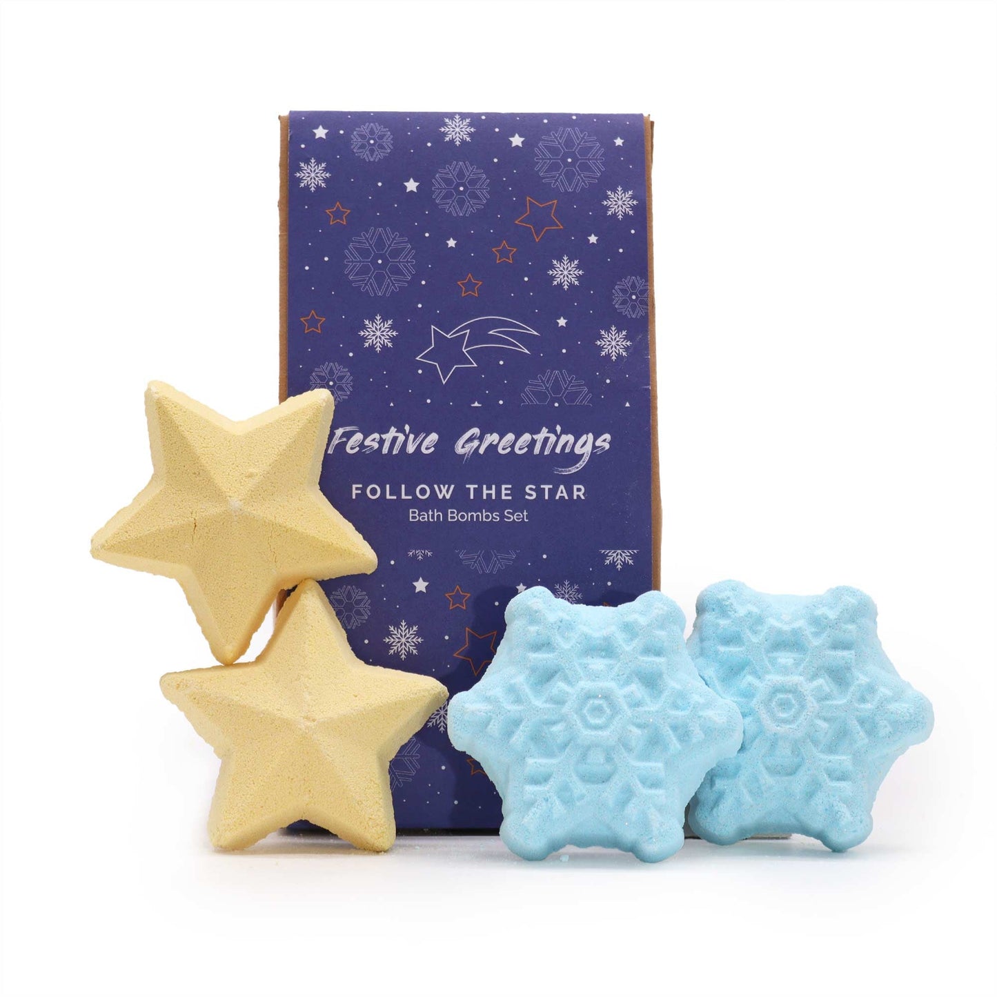 Christmas Bath Bomb Gift Pack - Follow the Star product packaging on clean background from Quintessential Holistic Health Ltd