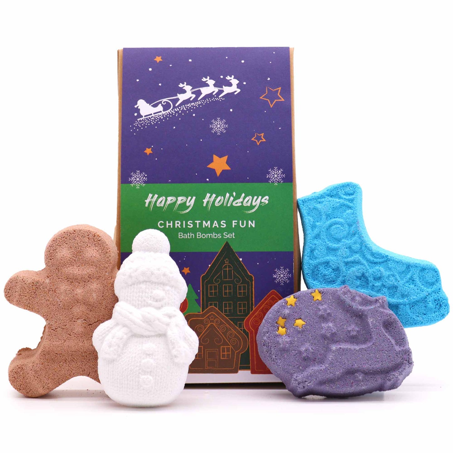 Christmas Bath Bomb Gift Pack - Fun Mix product packaging on clean background from Quintessential Holistic Health Ltd