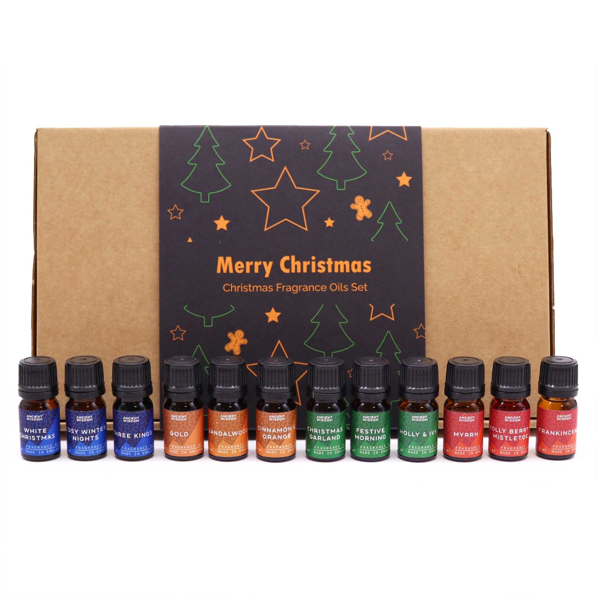 Christmas Fragrance Oil Set - Holy Scent product packaging on clean background from Quintessential Holistic Health Ltd