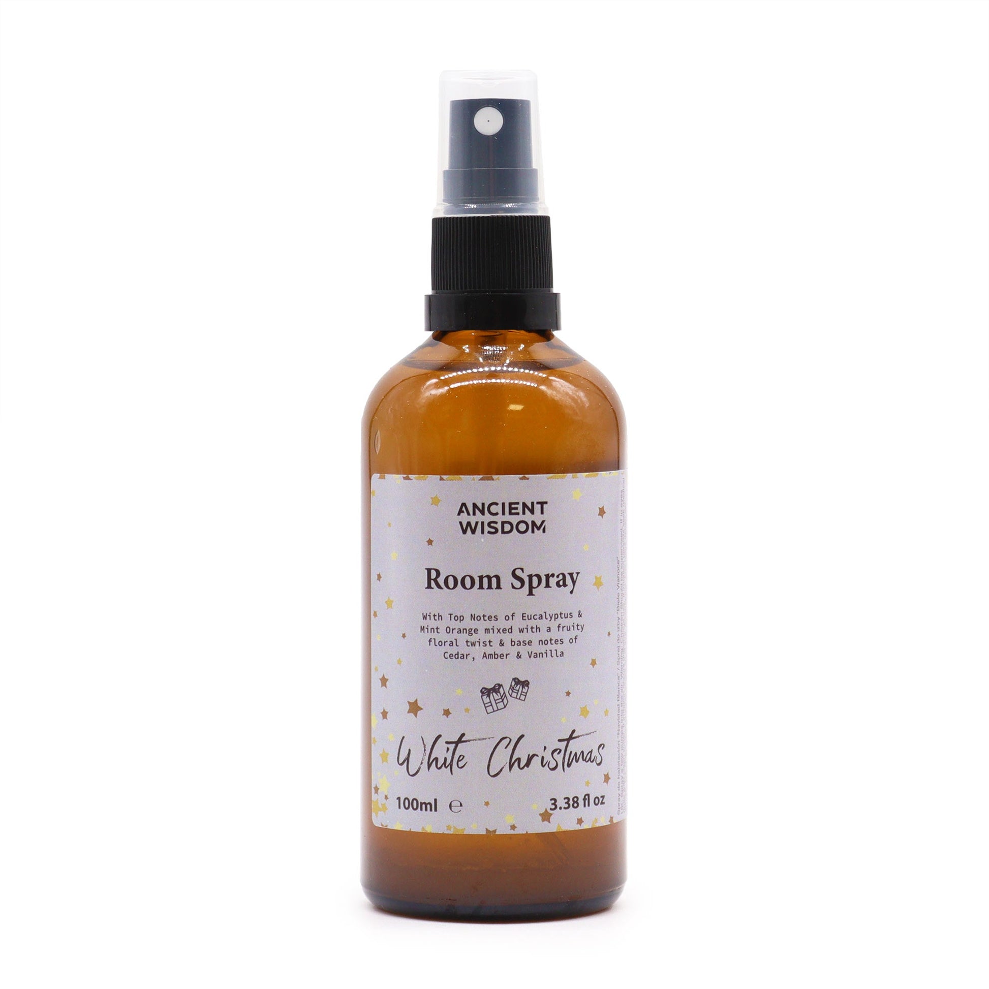 100ml Fragrant Room and Pillow Spray - White Christmas product packaging on clean background from Quintessential Holistic Health Ltd